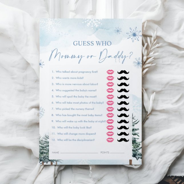Guess Who, Mommy or Daddy, Winter Baby Shower Game (Creator Uploaded)