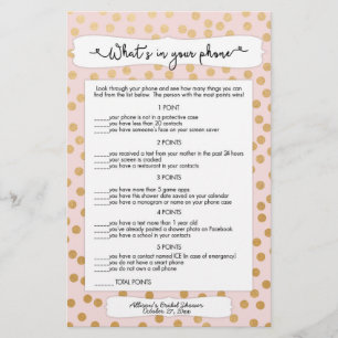 Guess who + phone games, blush gold bridal 3984 flyer