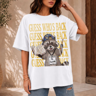 Guess Who’s Back Teacher, Funny Raccoon school Tri-Blend Shirt