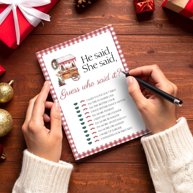 Guess who said it Country Market Bridal game card (Creator Uploaded)