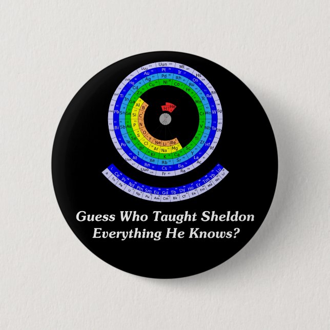 Guess Who Taught Sheldon Everything He Knows? Button (Front)