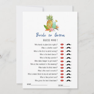 'Guess Who' Tropical drinks Bridal Shower game Invitation