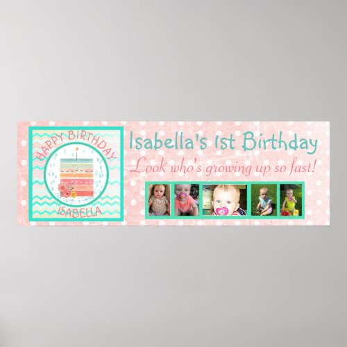 Guess Who Turning 1 First Birthday Banner Poster