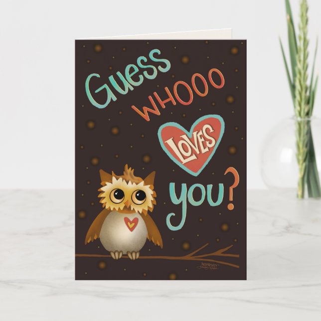 Guess Whooo Loves You Cute Kids Inspirivity Card (Front)