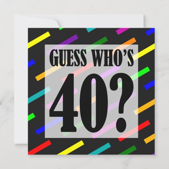 Guess Who's 40 Birthday Party Invitations (Front)