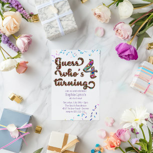 Guess Who's Turning 4 Cookie with Sprinkles Invitation