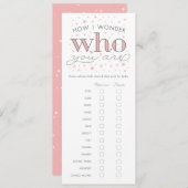 Guess Whose Traits Baby Shower Game Card (Front/Back)