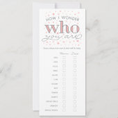 Guess Whose Traits Baby Shower Game Card (Front)