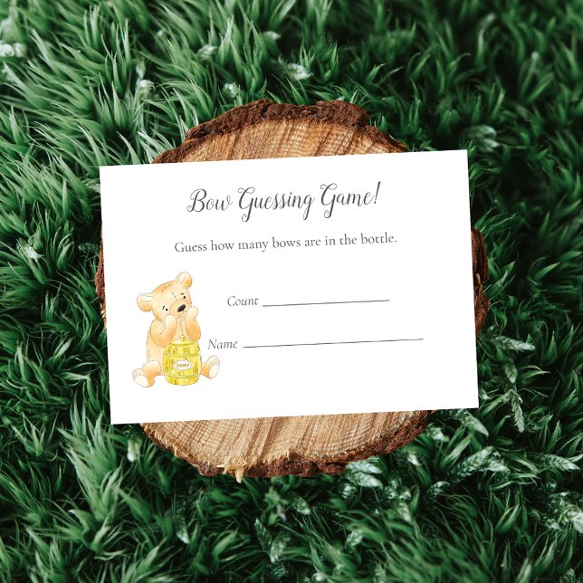 Guessing Count Game Boy Teddy Bear and Bee Enclosure Card (Creator Uploaded)