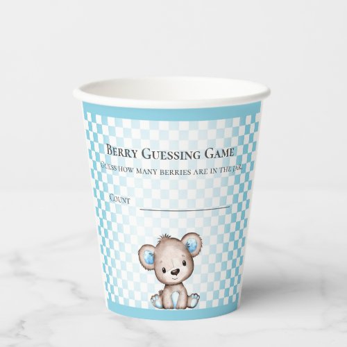 Guessing Count Picnic Baby Shower Game Teddy Bear Paper Cups