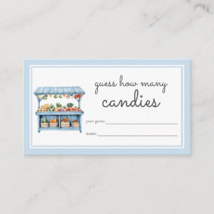 Guessing Game Blue Farmers Market Baby Shower Enclosure Card