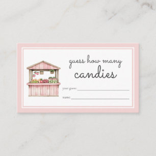 Guessing Game Pink Farmers Market Baby Shower Enclosure Card