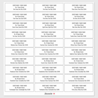 Guest Address Label Modern Invitation Envelope | Zazzle