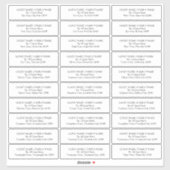 Guest Address Labels for 30 Invitation Envelopes | Zazzle