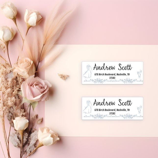 Guest Address Labels Toile De Jouy Blue Wedding (Guest Address Labels Toile De Jouy Blue Wedding)