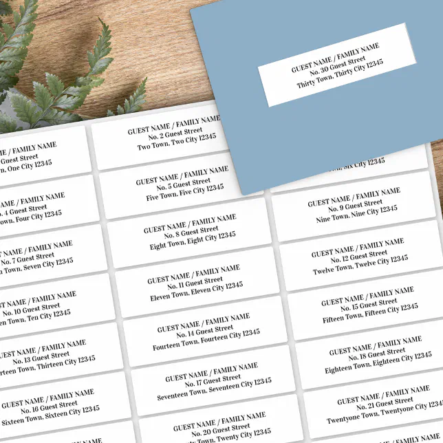 Guest Address Labels Wedding Invitation Envelopes | Zazzle