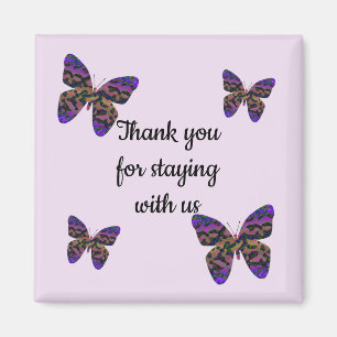Guest Appreciation Colorful Butterflies Thank You Magnet