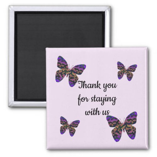 Guest Appreciation Colorful Butterflies Thank You Magnet