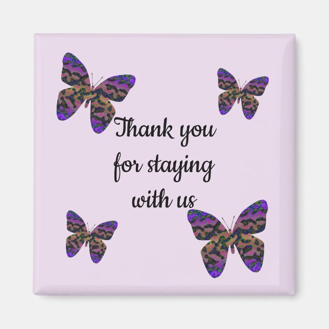 Guest Appreciation Colorful Butterflies Thank You Magnet (Front)