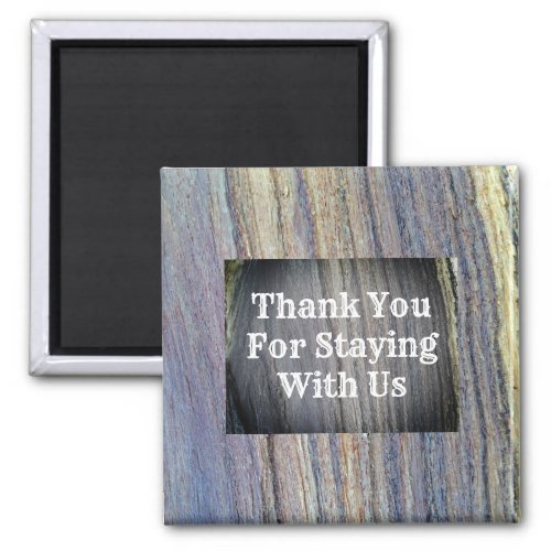 Guest Appreciation Woodgrain Stripe Thank You Magnet