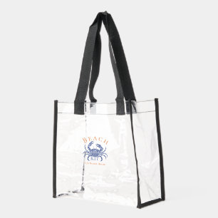 Guest Beach Kit, Coastal Blue Crab Clear Tote Bag