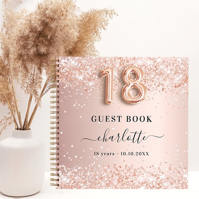 Guest book 18th birthday rose gold name (Creator Uploaded)