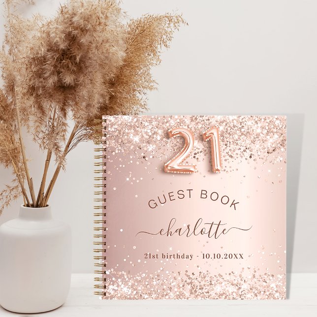 Guest book 21st birthday rose gold blush (Creator Uploaded)