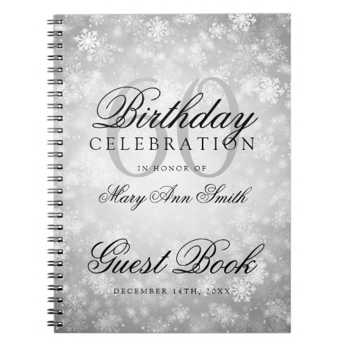 Guest book 60th Birthday Silver Winter Wonderland