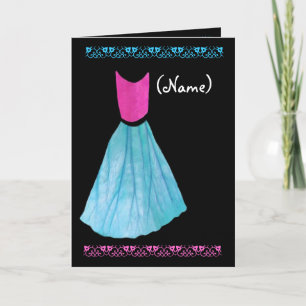 Guest Book Attendant Invitation PINK & BLUE Gown