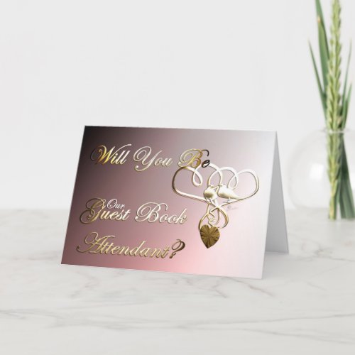 Guest book attendant wedding proposal invite doves