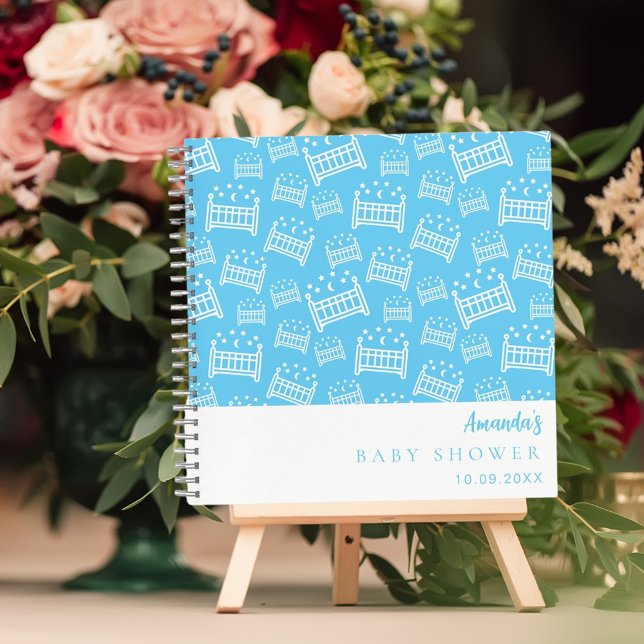Guest Book Baby Shower Boy blue white cribs (Creator Uploaded)