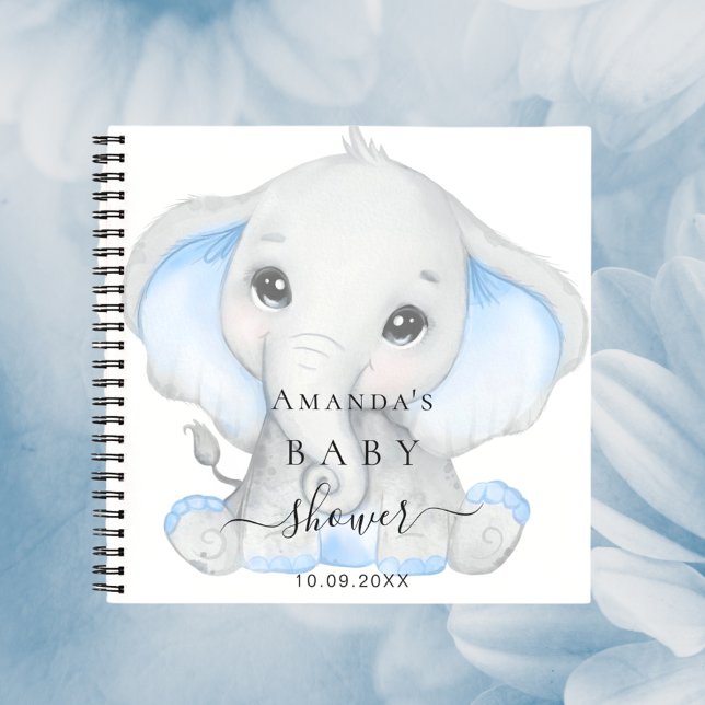 Guest book baby shower elephant boy blue (Creator Uploaded)