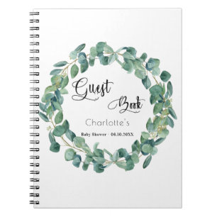 Guest book baby shower eucalyptus greenery