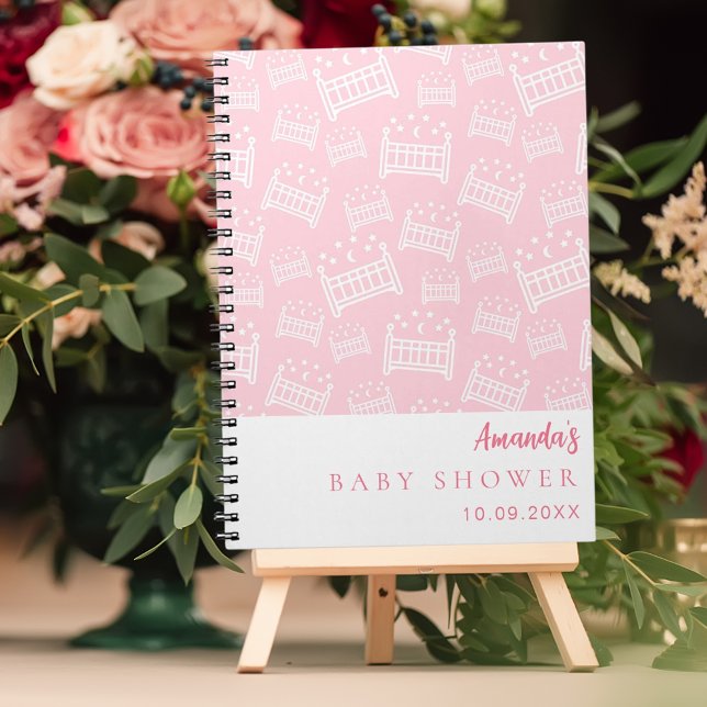 Guest Book Baby Shower Girl pink white cribs (Creator Uploaded)