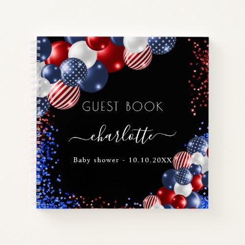 Guest book baby shower patriotic 4th july