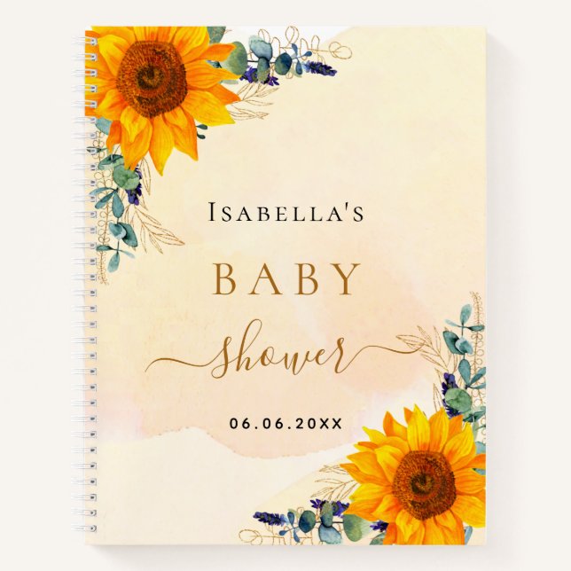 Guest book baby shower sunflowers (Front)