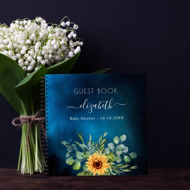Guest book baby shower sunflowers blue sky (Creator Uploaded)