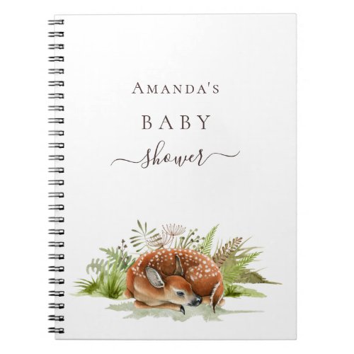 Guest book baby shower woodland animals deer