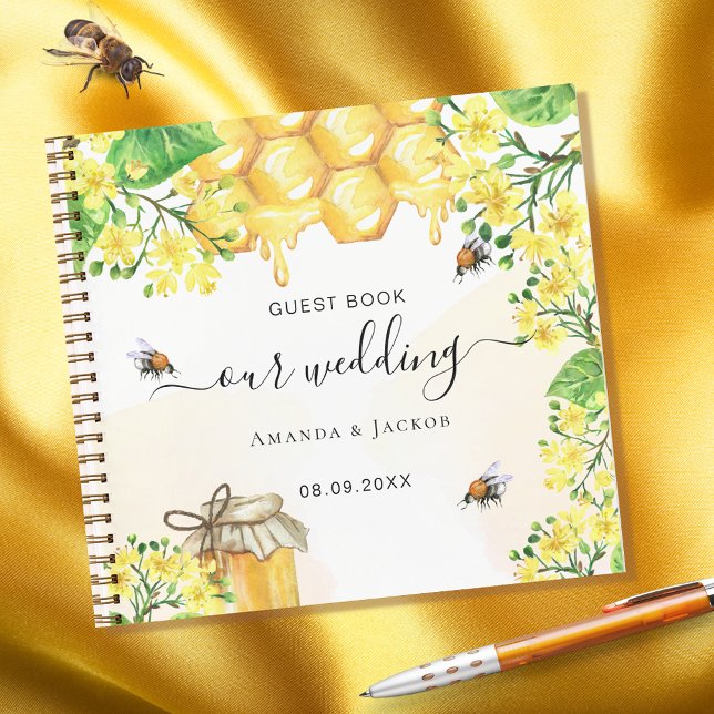 Guest book bees honey yellow florals wedding (Creator Uploaded)