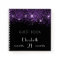 Guest book birthday black purple glitter monogram