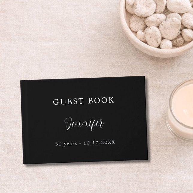 Guest book birthday black silver foil (Creator Uploaded)