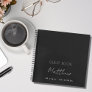 Guest book birthday black white name simple