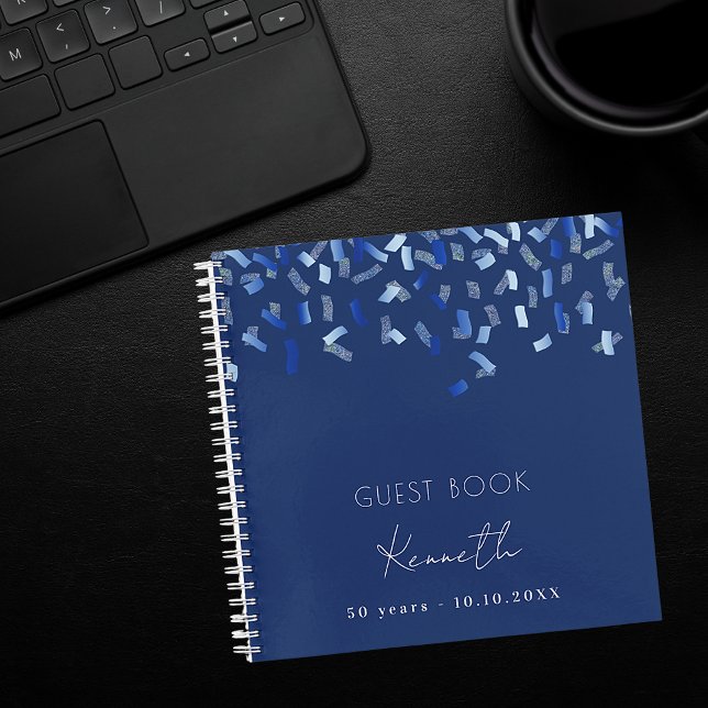 Guest book birthday blue confetti (Creator Uploaded)