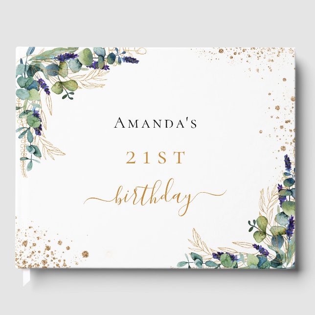 Guest book birthday eucalyptus greenery (Front)