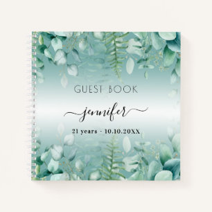 Guest book birthday eucalyptus greenry woodland