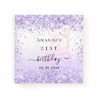 Guest book birthday party violet butterfly