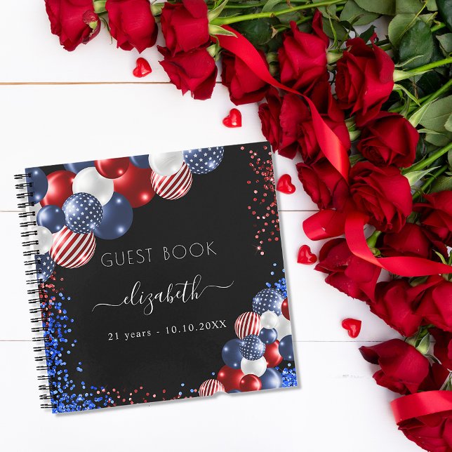 Guest book birthday patriotic red white blue  (Creator Uploaded)