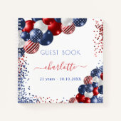 Guest book birthday patriotic red white blue | Zazzle