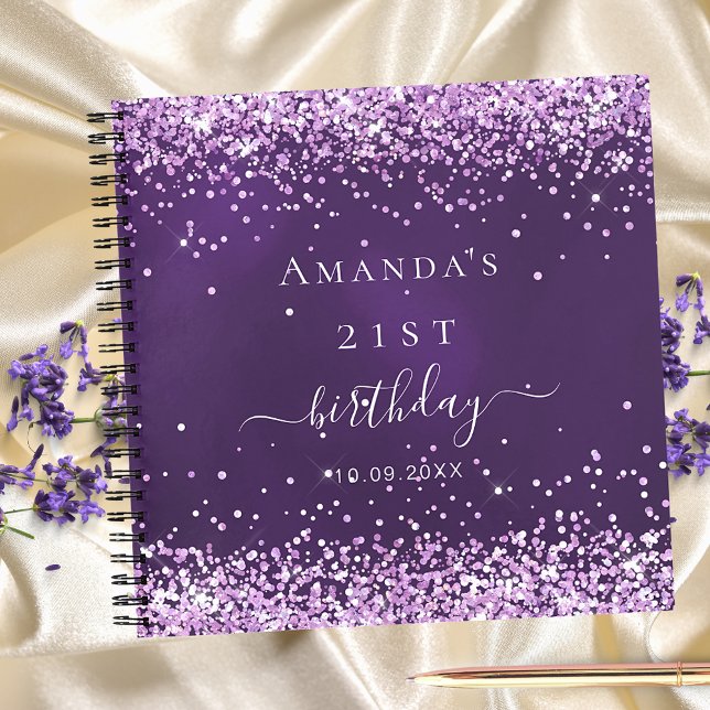 Guest book birthday purple confeti name (Creator Uploaded)