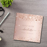 Guest book birthday rose gold glitter monogram<br><div class="desc">A guestbook for a feminine and glamorous 21st (or any age) birthday party.  A stylish rose gold faux metallic looking background with faux glitter dust. Add your name,  age 21/text.</div>